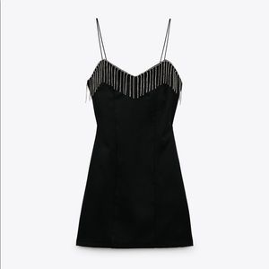 Zara Rhinestone Fringed Dress